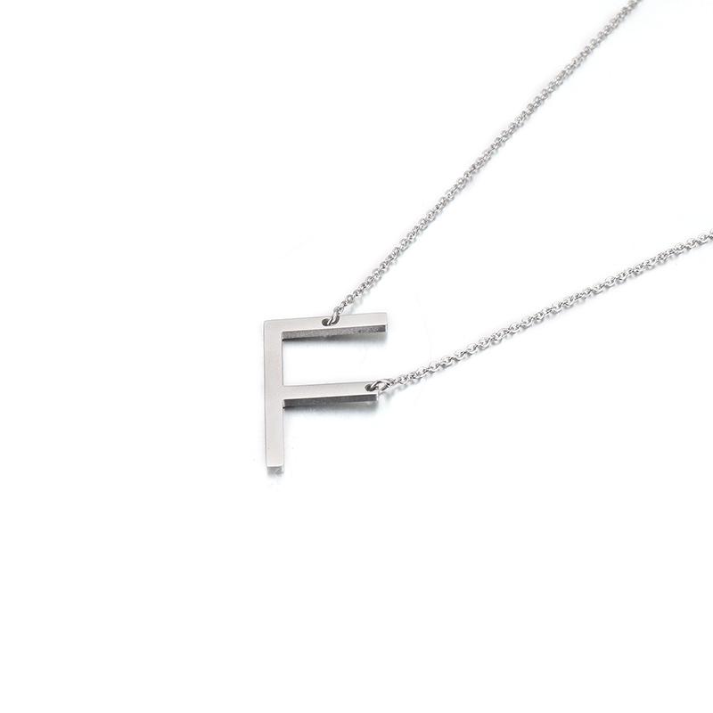 Kalen Clavicle Necklace: 26 English Letter Titanium Steel Necklace for Women - Simple and Elegant Design