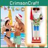 Exquisite Hawaiian Wooden Nutcracker Santa Beach Dcor For Tropical Party Celebrations