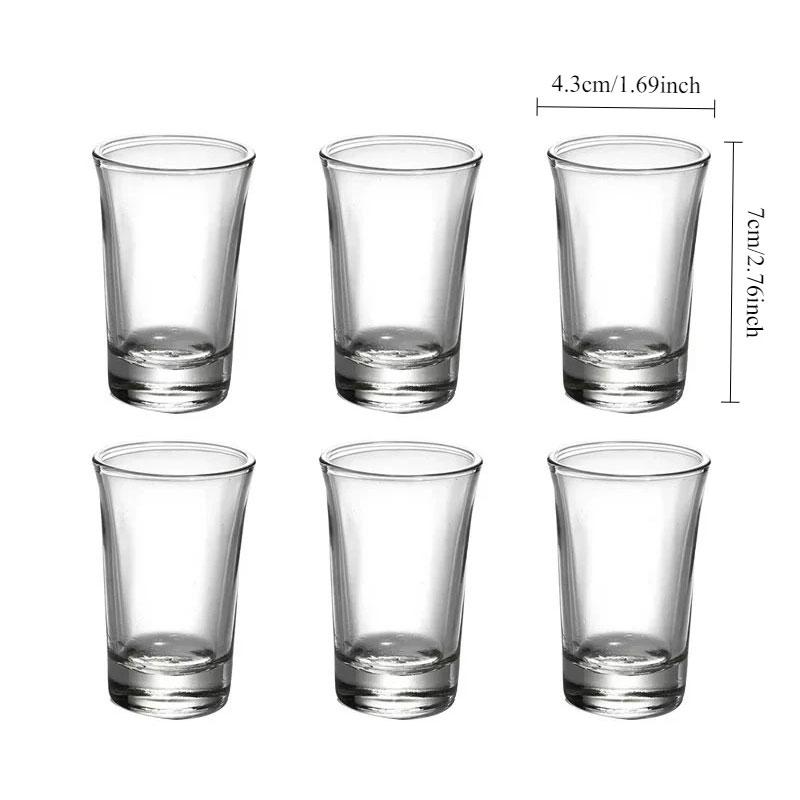 6pcs Household Transparent Wine Glass Spirits Cup High Footed Small Wine Glass Spirits Vodka Glass Cups Wedding Party Drinkware