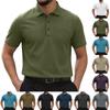 Mens Outdoor Quick Dry Polo Shirt Breathable Lightweight Short Sleeve Collared Top Casual Button Down T Shirt for Daily Wear