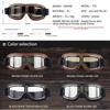 Vintage Pilot Motorcycle Goggles Leather Cruiser Scooter Sunglasses Lens Protective Gears For Retro Open Face Helmet