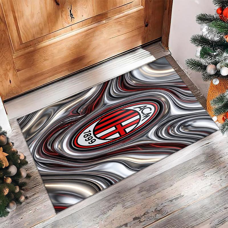 AC Milan Printed Flannel Area Rug Non Slip Soft Polyester Floor Carpet Indoor Decor Mat for Bedroom Living Room Sofa Game Room Home Decoration
