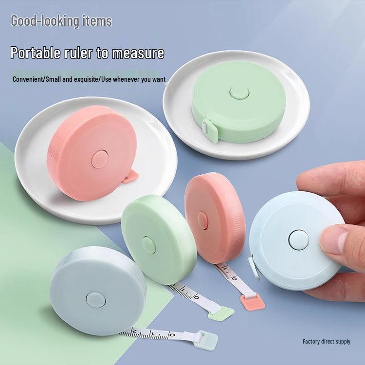 Compact Retractable Leather Tape Measure - Precision Soft Ruler for Measuring Bust, Waist, and Hips