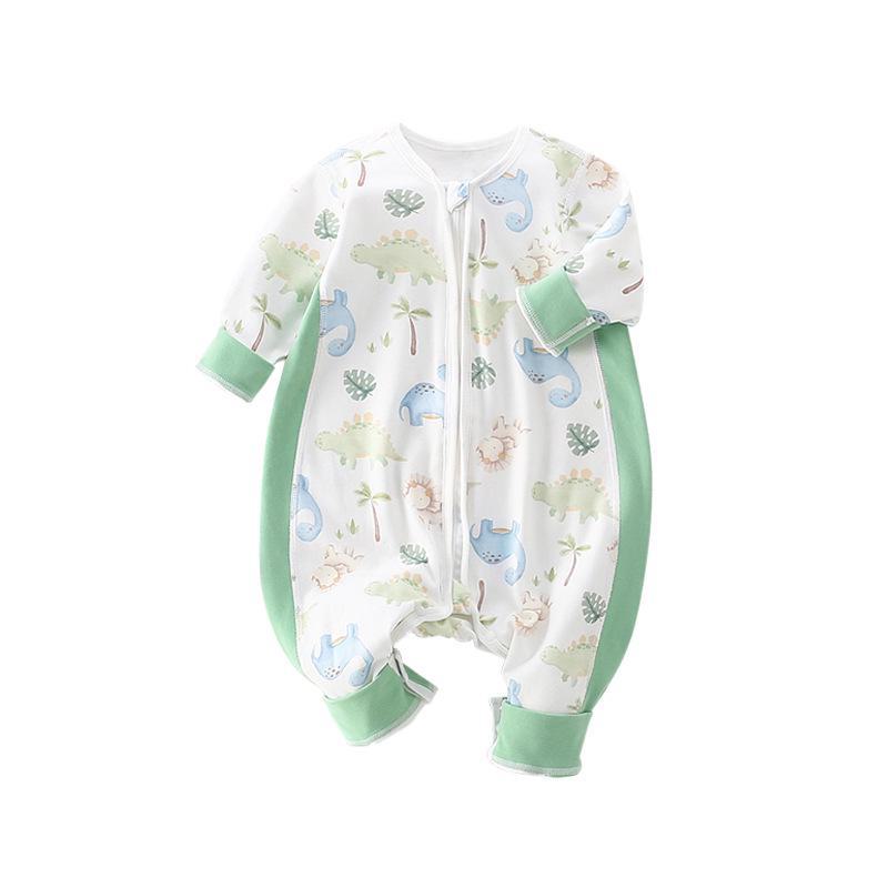 Spring Cotton Baby Sleeping Bag Pajamas: Long Sleeve Split Leg with Zipper