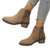 Autumn new plus-size round toe low-heeled thick-heeled boots European and American suede side zipper boots