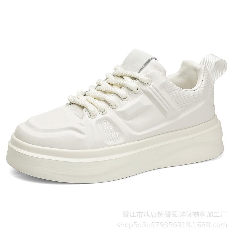 

Мужская и женская модная трендовая белая обувь кожаные кеды мужские хлебные туфли универсальная повседневная обувь мужская обувь на платформе 44