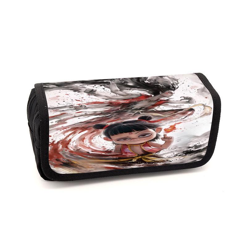 Childrens Minimalist Pencil Case With Ne Zha Print Design For Daily School Use