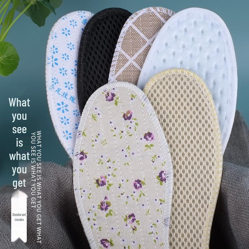 Breathable, Sweat-Absorbent, Odor-Resistant Insoles for Men & Women - Soft, Comfortable Cotton for All Seasons