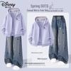 Disney Girls' Hooded Denim Wide-Leg Set