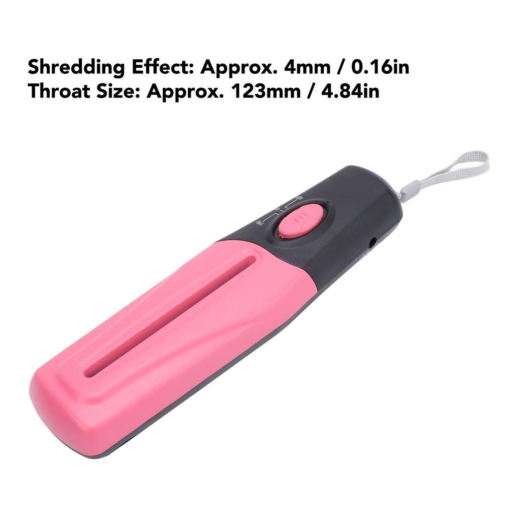 Portable Handheld Mini Shredder, USB Document Cutter, Stripping Machine for Office and Home Use, Ideal for Bills and Receipts, Pink