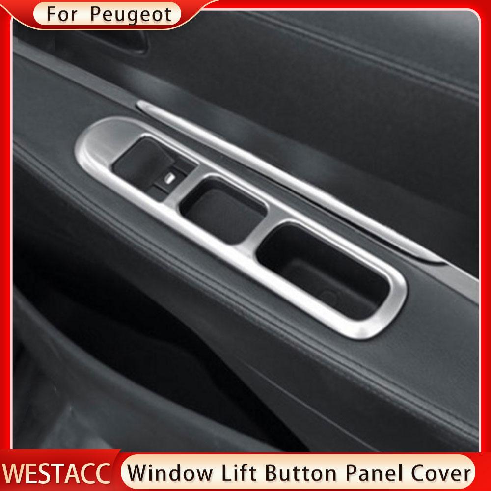 4Pcs ABS Chrome Car Window Lifter Button Panel Cover Decoration Sticker Trim for Peugeot 3008 2013 2014 2015 2016
