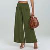 Elastic Waist, Large Pocket, Wide Leg Pants Elastic Waist with Pocket Loose Pants