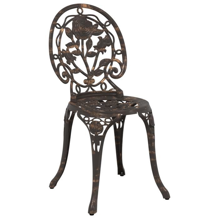 Set de Bistro de Jardin 3 Pièces en Aluminium Couleur Bronze 42002386