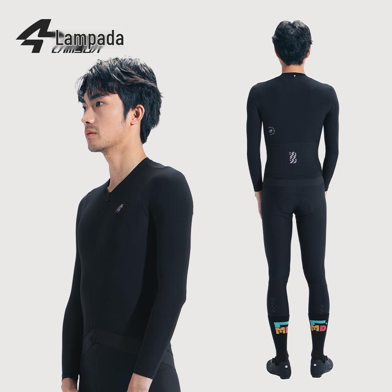 Lampaida Men's Breathable Thin Long Sleeve Cycling Jersey - Spring/Summer Road & Mountain Bike Suit