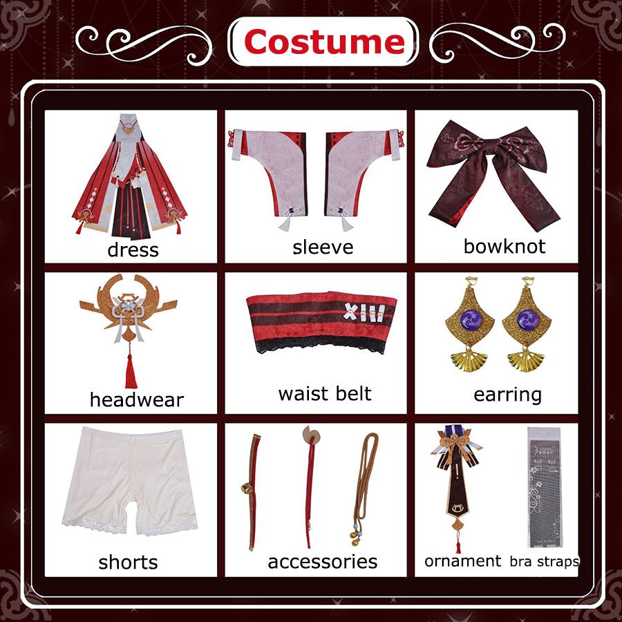 Spiel Cosplay Yae Miko Guuji Yae Kostüme Uniform Perücke Frauen Halloween Party Kostüme Kleid Anzug