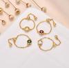 Women's Crystal Zircon Adjustable Gold Ring with Diamond Chain - European & American Niche Design