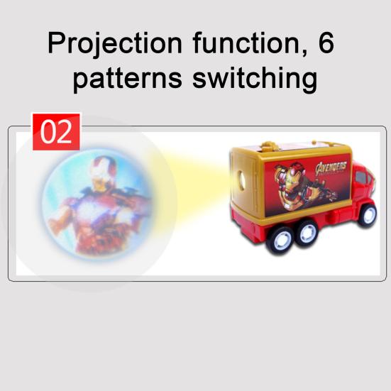 Kids Projection Toy Random 6 Patterns Pull-back Function Detachable Cartoon Creative Entertainment ABS Iron Man Projection Watch Child Toy