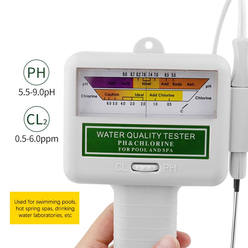 2 In 1 Ph Chlorine Meter Ph Cl2 Tester Swimming Pool Aquarium Water Quality Testing Tools Chlorine Measuring Device