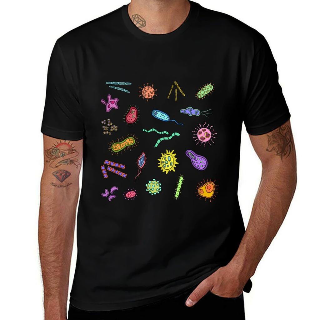Microbes Pattern TShirt No Iron Casual Short Sleeve Top