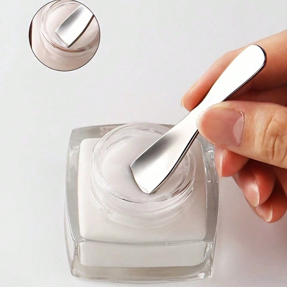 1pcs Stainless Steel Eye Cream Scoop, Double Headed Design For Easy Measurement And Application, Convenient Eye Care Beauty Tool