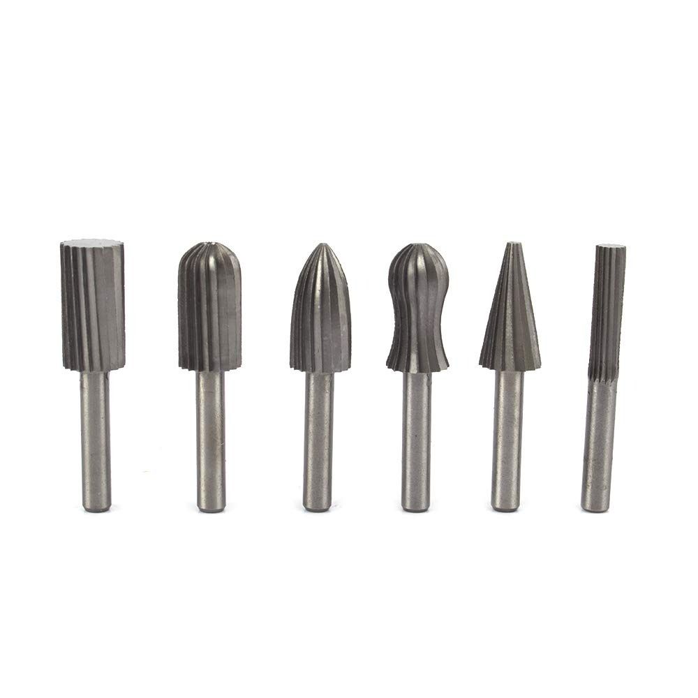 

6 шт., набор борфрез с одним вырезом, шлифовальный станок с хвостовиком 1/4 дюйма, деревообработка, полировка, шлифовка
