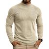Men's Long Sleeve Stand Collar Knit Pullover Base Layer T-Shirt