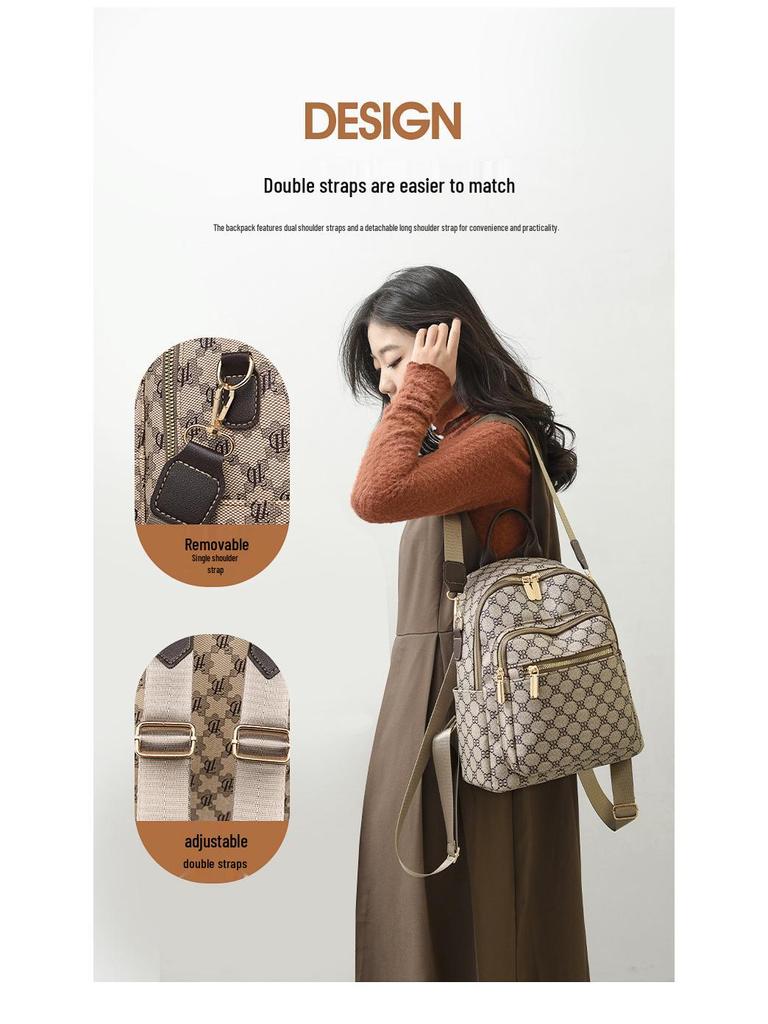 Women's Retro Korean-Style Textured PU Backpack - Casual Daily Travel Schoolbag