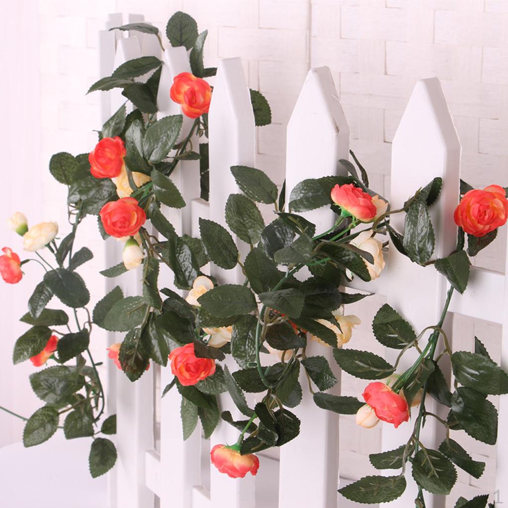 

2 Piece Silk Camellia Rose Hanging Artificial Vine помаранчевий