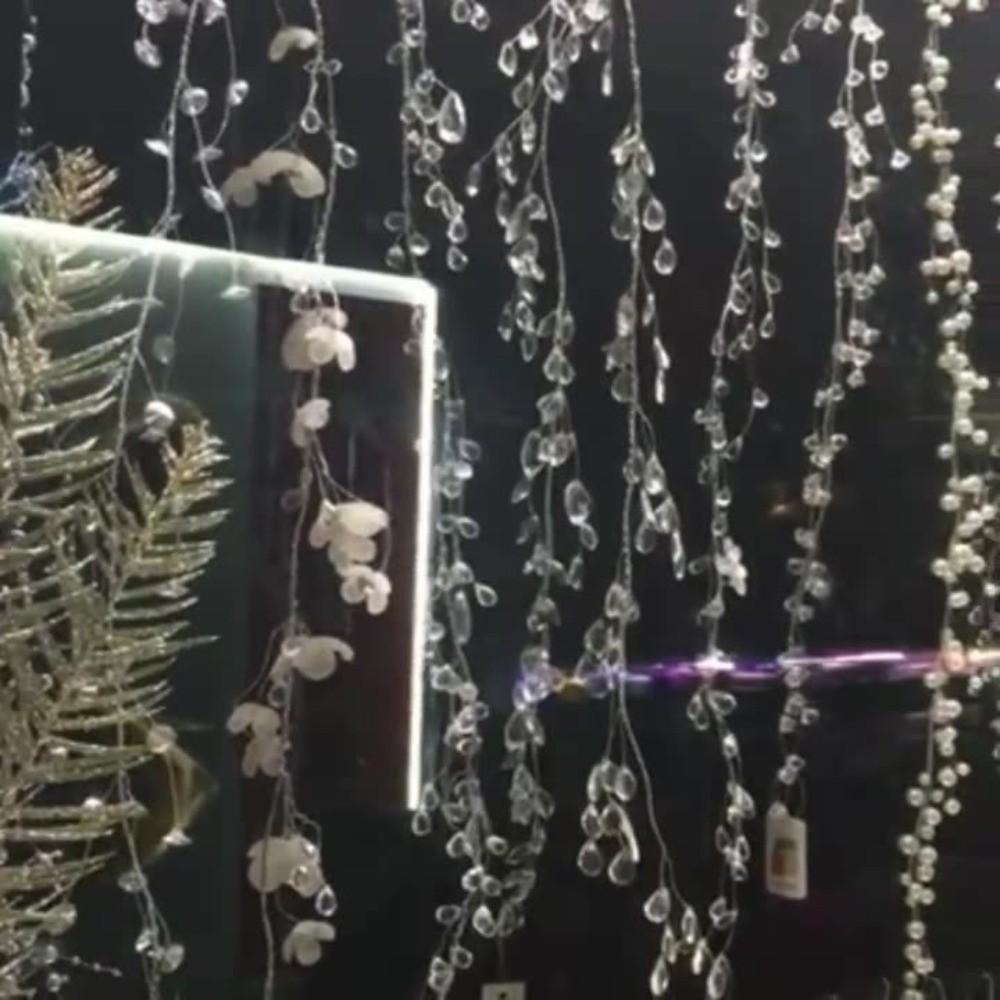 Droprain Crystal Beads Transparent Diamond Beaded DIY Curtain Garland  Stage Accessories