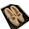 Fashion Elegant Metal Buckle Mary Janes Woman 2024 Comfort Fur Low Heel Dress Shoes Ladies Winter Warm Plush Belt Pumps Zapatos De Mujer