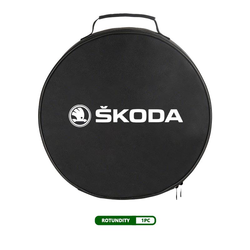 AES1 For Skoda Oxford Cloth Car Charge Cable Case Organiser Waterproof Charging Gun Storage Bag Kamiq Karoq Octavia 2 3 Rapid Scala