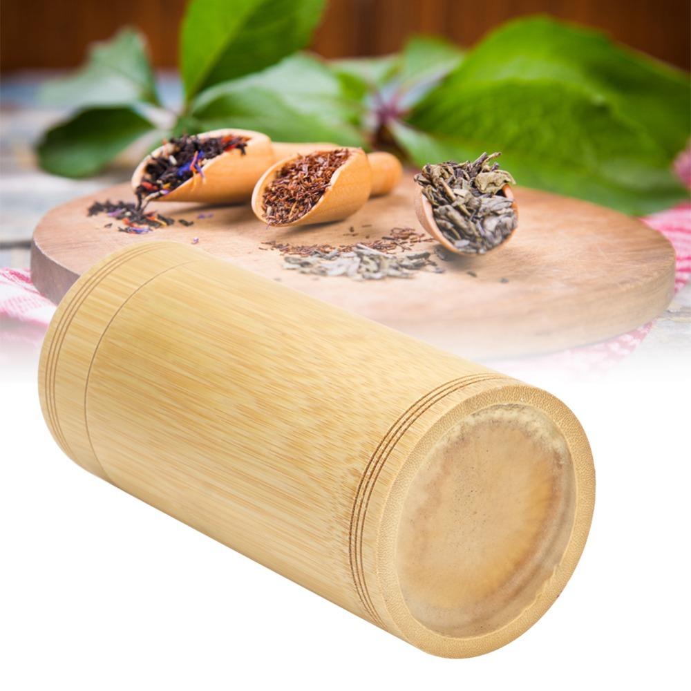 Wood Portable Tea Canister Sealed Tube Design Sealed Tea Container Box Tea Storage Jar  Travel Use