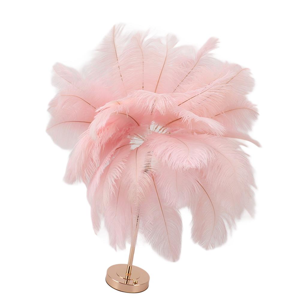 Ostrich Feather Table Lamp Rechargeable Modern Romantic Decoration Lamp Bedroom Bedside Lamp for Home Decoration