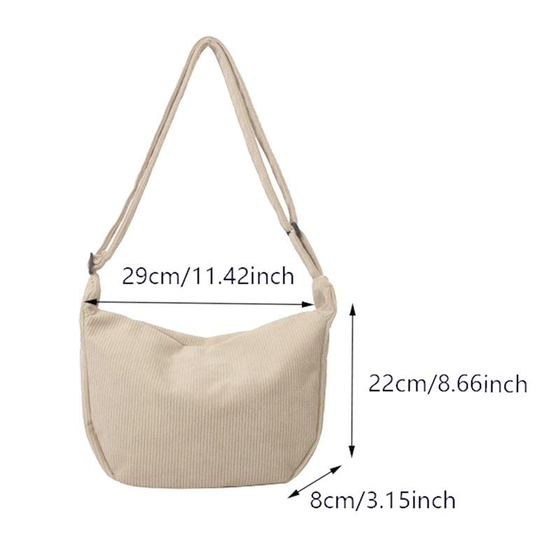 Large Capacity Corduroy Shoulder Bag Cotton Cloth Handbag Handbag with Coin Purse Korean Style Tote Bag Solid Color Shoulder Bag
