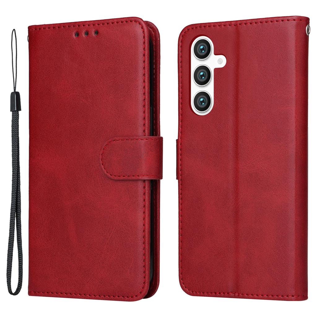 For Samsung Galaxy S23 FE Shockproof Flip Phone Shell PU Leather Wallet Phone Case Stand Calf Texture Cover