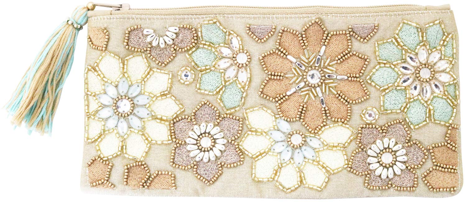 

Tokyo Kankan Bead embroidery horizontal pouch mix 20×10cm M42-0861MX