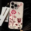 Retro Flowers Phone Case IPhone 16 Pro Max Case IPhone 15 13 11 12 14 Pro Max 14 15 16 Plus Rose Print Simple TPU Softshell
