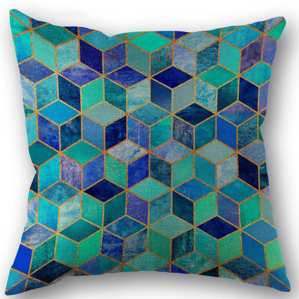 Abstract Art Pillowcase Wedding Decorative Linen Pillow Case For Home Pillow Cover 45X45(One Sides)