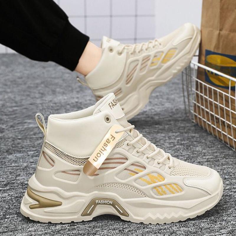 Zapatillas altas de verano para hombre, transpirables, con colchón de aire, para correr, botines para hombre, zapatillas de tenis antideslizantes de diseñador de moda