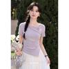 Women's French Style Oblique Shoulder T-Shirt