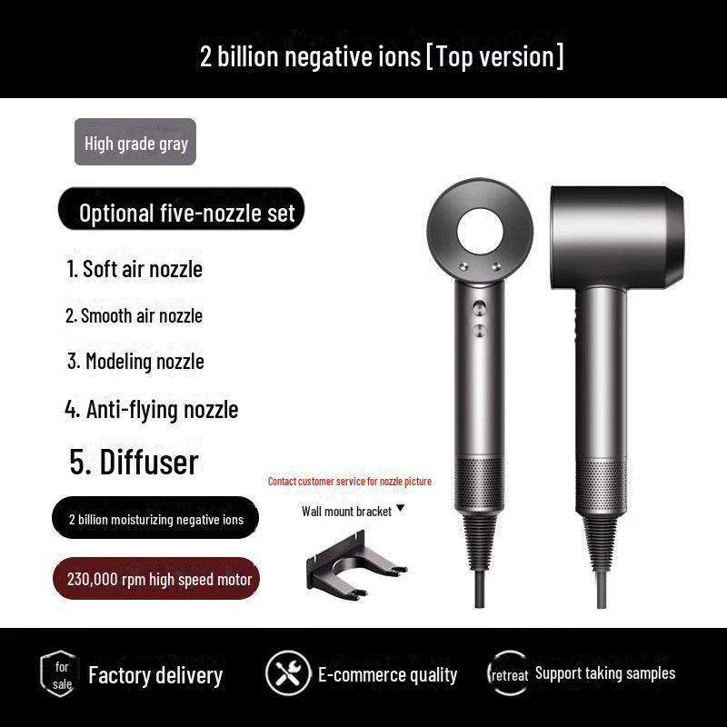 High-end High-speed Hair Dryer with Negative Ion Technology for Salon or Home Use.