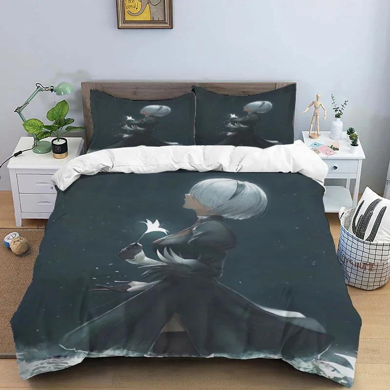 Comic Nier Art Print Three Piece Bedding Set Fashion Article Children or Adults for Beds Quilt Covers Pillowcases Bedding Set