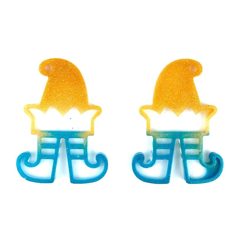 Christmas Elf Shape Pendant Earrings Silicone Mold Suitable for Epoxy Resin Diy Craft Charms Ornament Jewelry Making
