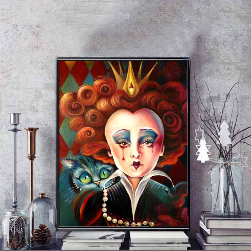 Disney Diamond Painting Red Queen Cheshire Cat Dark Art Painting Cute DIY Rhinestone Mosaic Cross Stitch Kit Embroidery Gift Home Decor