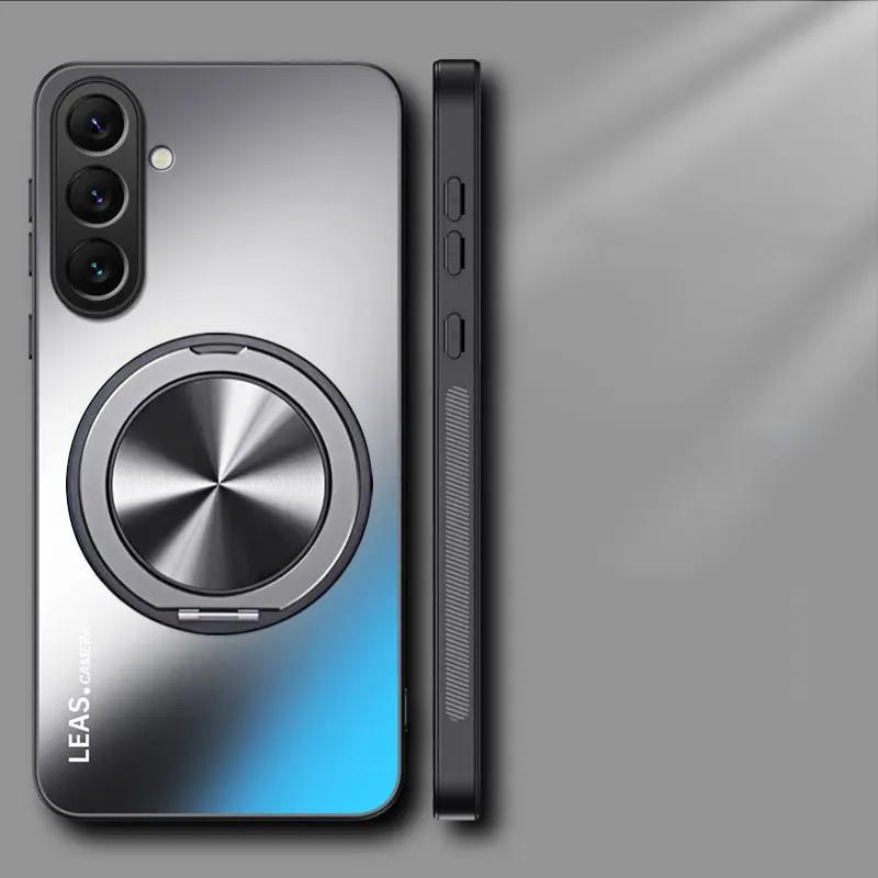 Magnetic Case for Samsung A54 A34 A24 A14 Matte Shockproof 360° Rotating Ring Holder Cover for Samsung A55 A35 A25 A15 A05S A56