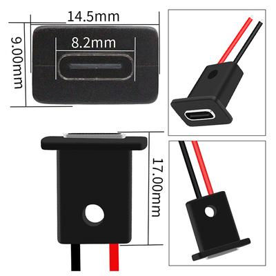Type-C 2P Charging Socket Direct Compression Perforated Waterproof Power Socket With Cable Connector