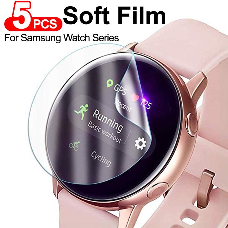 Buy 5Pcs Screen Protector for Samsung Galaxy watch Active 1 2 44mm 40mm  Soft Film For Samsung Watch 3 41mm 45mm S3 Full Film Cover at affordable  prices — free shipping, real