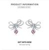 Bamoer 925 Sterling Silver Jewelry with Bow CZ Light Stud Earrings for Women for Girls Gift Statement Jewelry