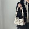 PU Leather Solid Color Underarm Bag Large Capacity Carrying Pleated Cloud Bag Minimalist Portable Single Shoulder Wallet