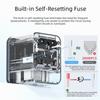 GaN Universal Travel Adapter High Speed Compact Multi-Port Charging Station 2 Type-C 2 USB Ports Self-Resetting Fuse